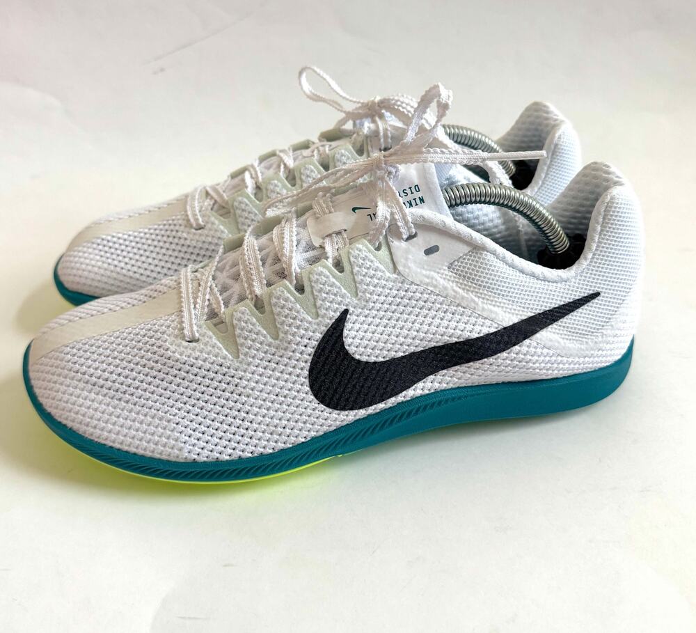 Nike Rival Distance Track Spikes White Blue Black Yellow Size 7.5 Men/9 Women